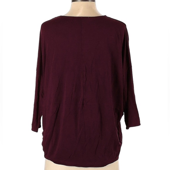 Zara Deep Cherry Red 3/4 Sleeve Top Small - Picture 4 of 8